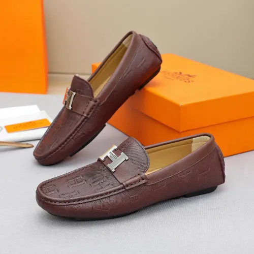 Replica Hermes Leather Shoes For Men #1443118 $80.00 USD for Wholesale