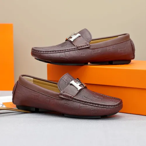 Replica Hermes Leather Shoes For Men #1443118 $80.00 USD for Wholesale