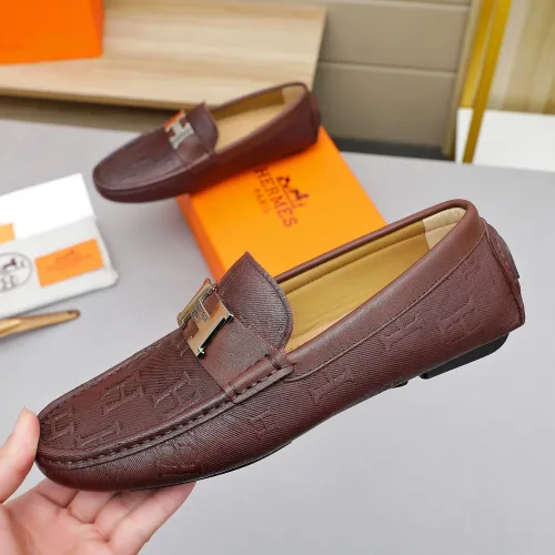 Replica Hermes Leather Shoes For Men #1443118 $80.00 USD for Wholesale