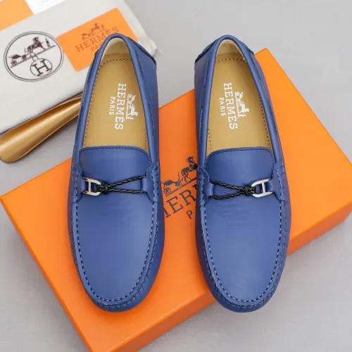 Wholesale Hermes Leather Shoes For Men #1443122 $80.00 USD, Wholesale Quality Replica Hermes Leather Shoes