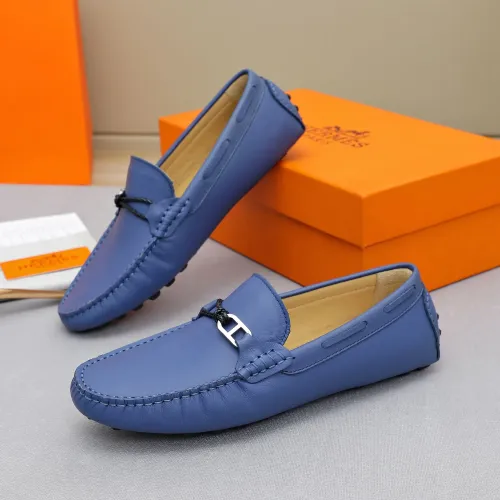 Replica Hermes Leather Shoes For Men #1443122 $80.00 USD for Wholesale