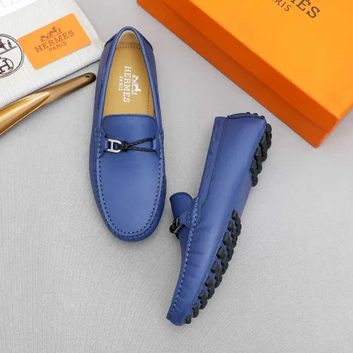 Replica Hermes Leather Shoes For Men #1443122 $80.00 USD for Wholesale