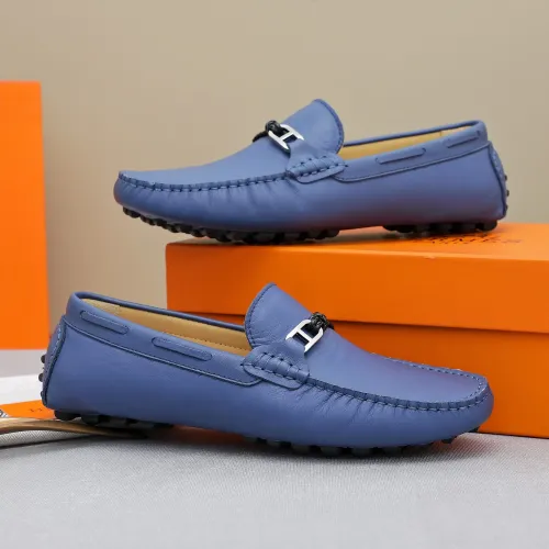 Replica Hermes Leather Shoes For Men #1443122 $80.00 USD for Wholesale