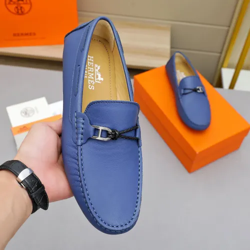 Replica Hermes Leather Shoes For Men #1443122 $80.00 USD for Wholesale