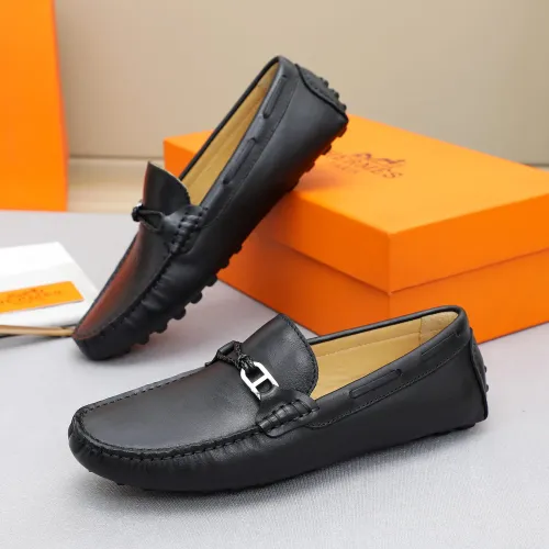 Replica Hermes Leather Shoes For Men #1443123 $80.00 USD for Wholesale