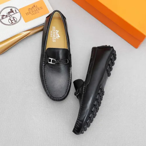 Replica Hermes Leather Shoes For Men #1443123 $80.00 USD for Wholesale