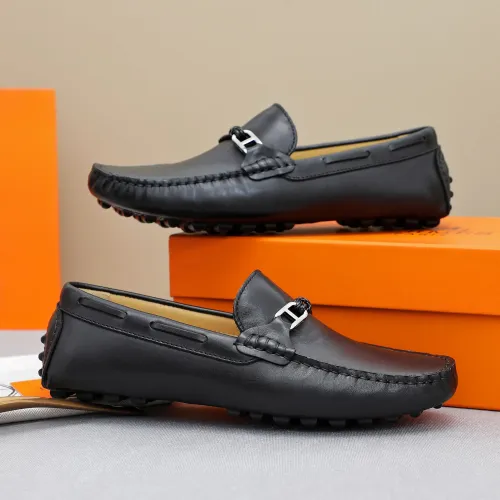 Replica Hermes Leather Shoes For Men #1443123 $80.00 USD for Wholesale