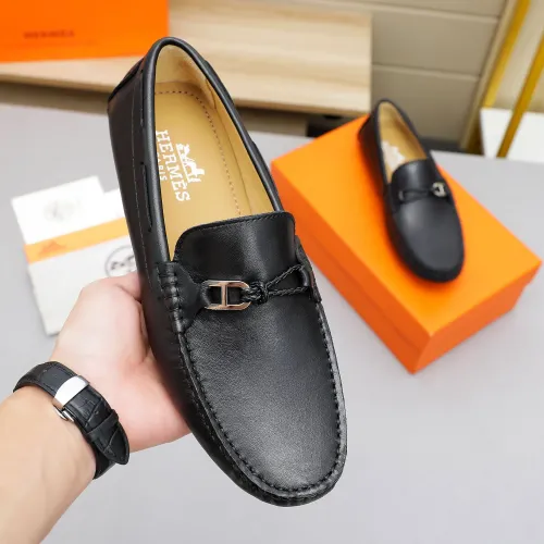 Replica Hermes Leather Shoes For Men #1443123 $80.00 USD for Wholesale