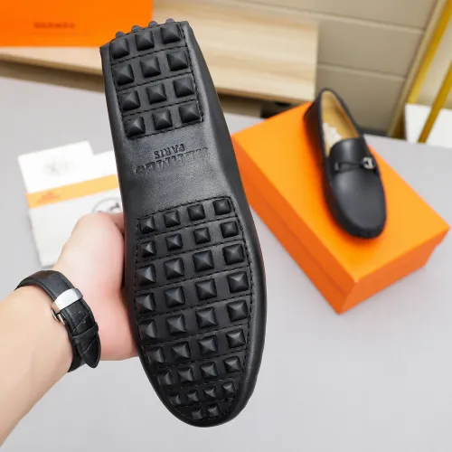 Replica Hermes Leather Shoes For Men #1443123 $80.00 USD for Wholesale