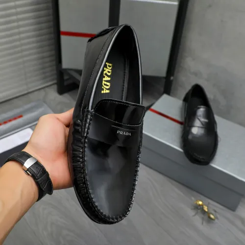 Replica Prada Leather Shoes For Men #1443291 $80.00 USD for Wholesale