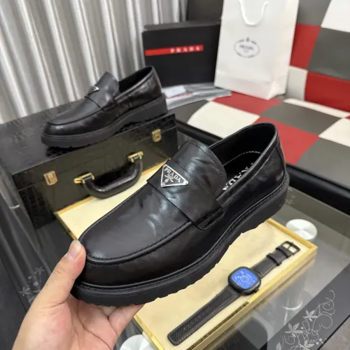 Replica Prada Leather Shoes For Men #1443339 $115.00 USD for Wholesale