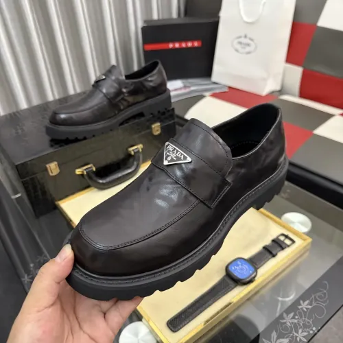 Replica Prada Leather Shoes For Men #1443342 $115.00 USD for Wholesale