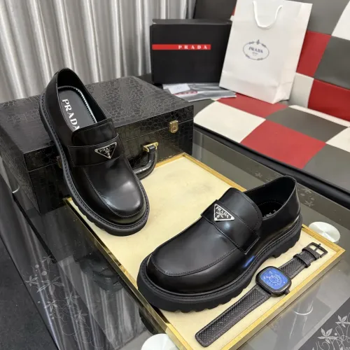 Replica Prada Leather Shoes For Men #1443343 $115.00 USD for Wholesale