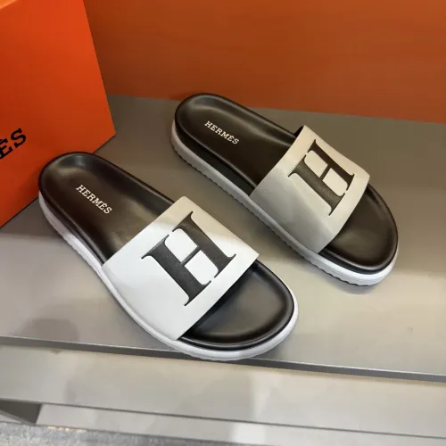 Replica Hermes Slippers For Men #1443382 $52.00 USD for Wholesale
