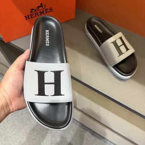 Replica Hermes Slippers For Men #1443382 $52.00 USD for Wholesale