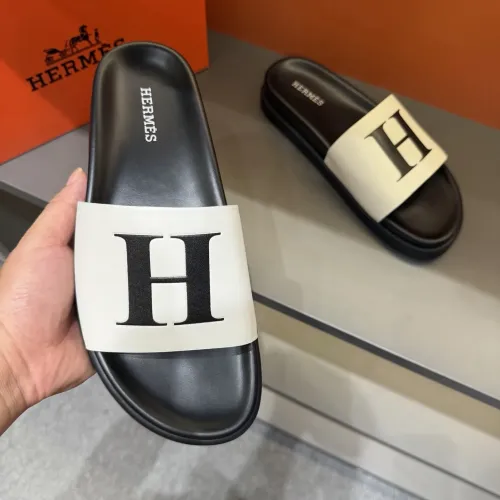 Replica Hermes Slippers For Men #1443383 $52.00 USD for Wholesale