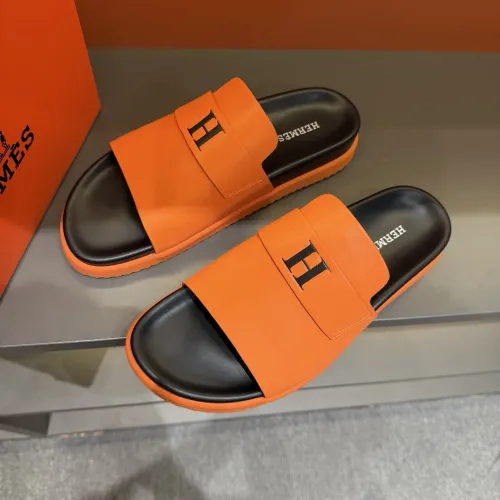 Replica Hermes Slippers For Men #1443385 $52.00 USD for Wholesale