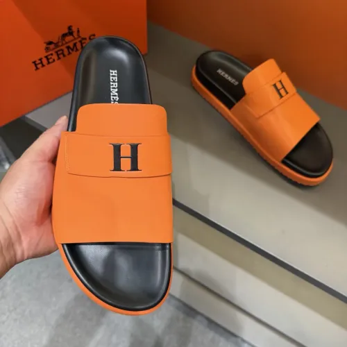 Replica Hermes Slippers For Men #1443385 $52.00 USD for Wholesale