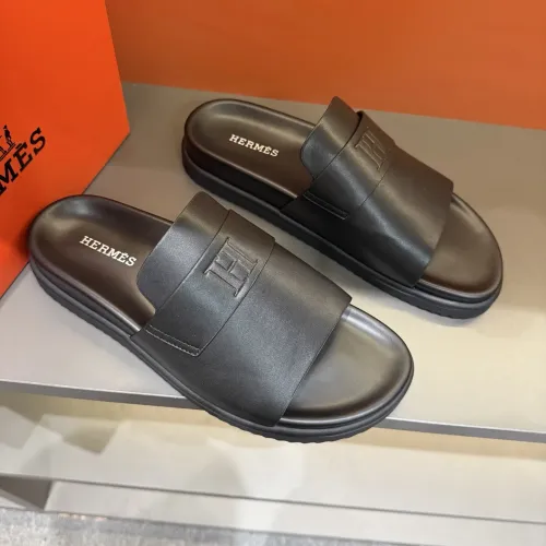 Replica Hermes Slippers For Men #1443388 $52.00 USD for Wholesale