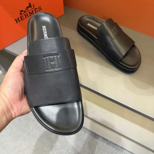 Replica Hermes Slippers For Men #1443388 $52.00 USD for Wholesale