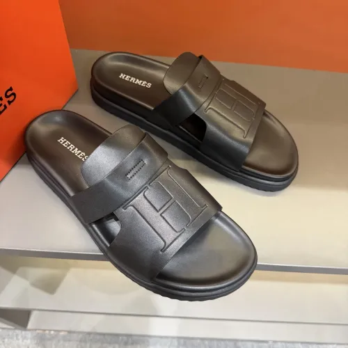 Replica Hermes Slippers For Men #1443393 $52.00 USD for Wholesale