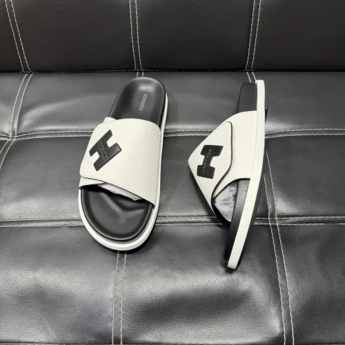Replica Hermes Slippers For Men #1443405 $56.00 USD for Wholesale
