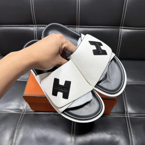 Replica Hermes Slippers For Men #1443405 $56.00 USD for Wholesale
