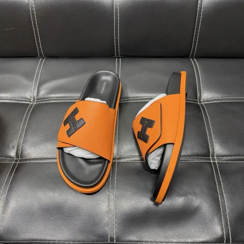 Replica Hermes Slippers For Men #1443406 $56.00 USD for Wholesale