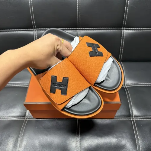 Replica Hermes Slippers For Men #1443406 $56.00 USD for Wholesale