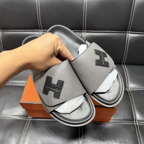 Replica Hermes Slippers For Men #1443407 $56.00 USD for Wholesale