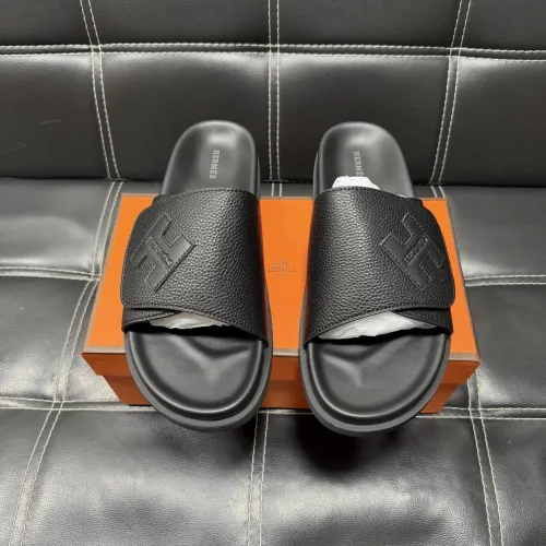 Replica Hermes Slippers For Men #1443408 $56.00 USD for Wholesale