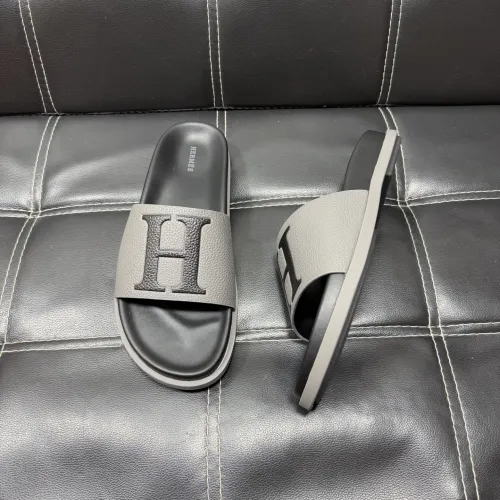 Replica Hermes Slippers For Men #1443410 $56.00 USD for Wholesale