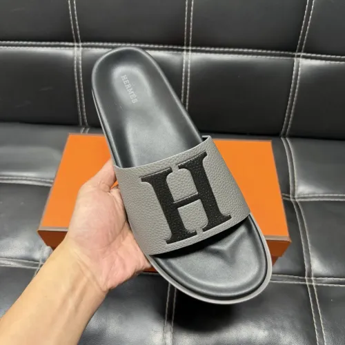 Replica Hermes Slippers For Men #1443410 $56.00 USD for Wholesale