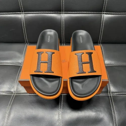 Replica Hermes Slippers For Men #1443411 $56.00 USD for Wholesale