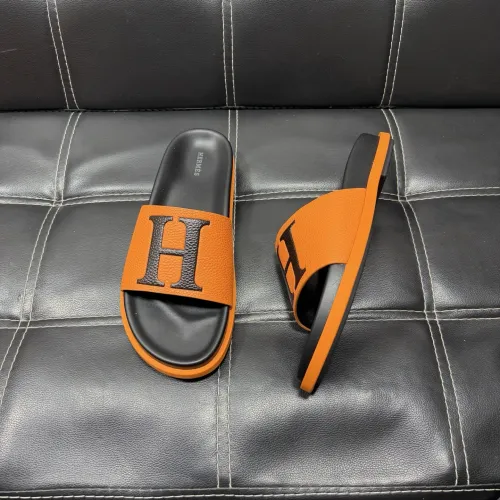 Replica Hermes Slippers For Men #1443411 $56.00 USD for Wholesale