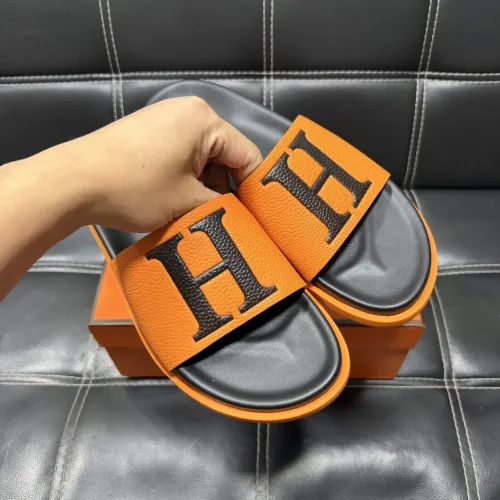 Replica Hermes Slippers For Men #1443411 $56.00 USD for Wholesale