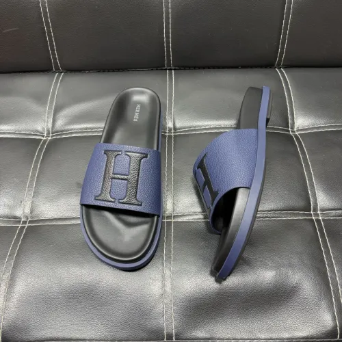 Replica Hermes Slippers For Men #1443412 $56.00 USD for Wholesale