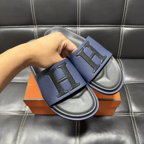 Replica Hermes Slippers For Men #1443412 $56.00 USD for Wholesale