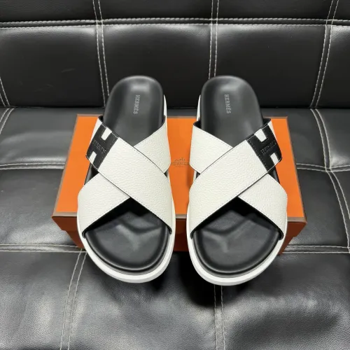 Replica Hermes Slippers For Men #1443414 $56.00 USD for Wholesale