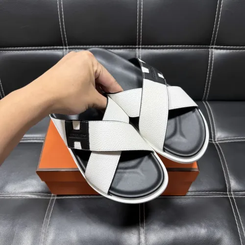 Replica Hermes Slippers For Men #1443414 $56.00 USD for Wholesale