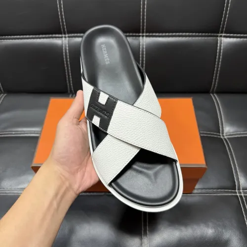 Replica Hermes Slippers For Men #1443414 $56.00 USD for Wholesale