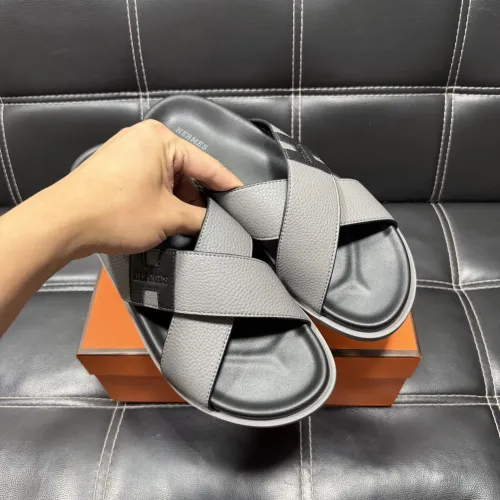 Replica Hermes Slippers For Men #1443415 $56.00 USD for Wholesale