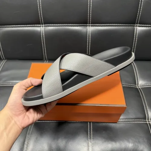 Replica Hermes Slippers For Men #1443415 $56.00 USD for Wholesale