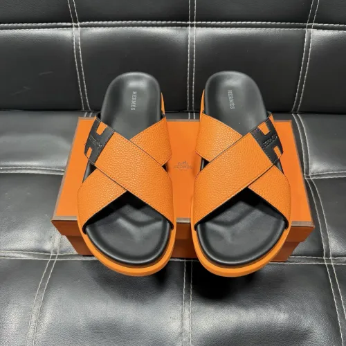 Replica Hermes Slippers For Men #1443416 $56.00 USD for Wholesale