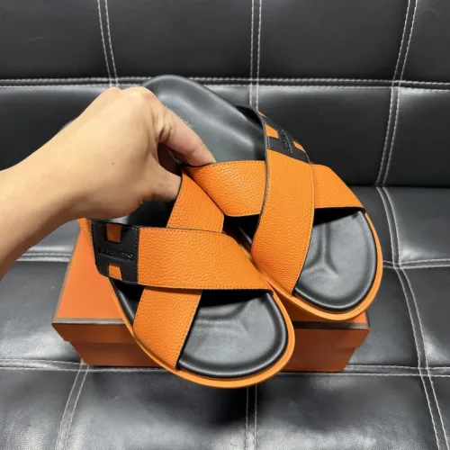 Replica Hermes Slippers For Men #1443416 $56.00 USD for Wholesale