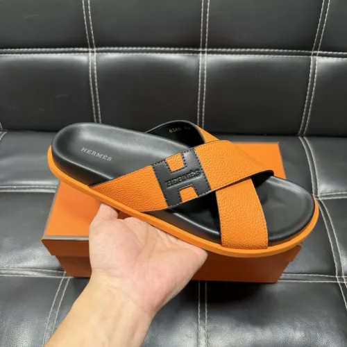 Replica Hermes Slippers For Men #1443416 $56.00 USD for Wholesale
