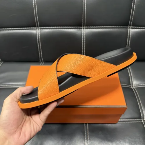 Replica Hermes Slippers For Men #1443416 $56.00 USD for Wholesale