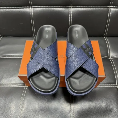 Replica Hermes Slippers For Men #1443417 $56.00 USD for Wholesale