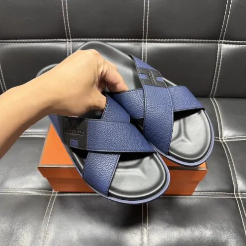 Replica Hermes Slippers For Men #1443417 $56.00 USD for Wholesale