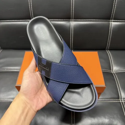 Replica Hermes Slippers For Men #1443417 $56.00 USD for Wholesale